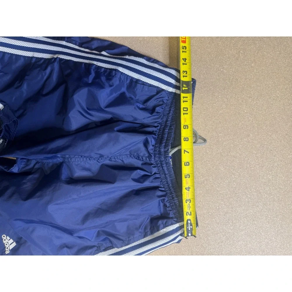 Adidas Vintage‎ Navy Blue Windbreaker Track Pants Mesh Stripes Mens Medium 1559